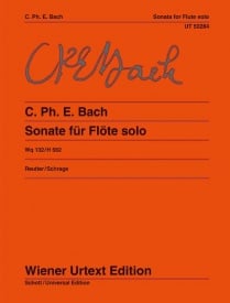C P E Bach: Sonata A minor for Flute Solo Wq 132/H 562 published by Wiener Urtext